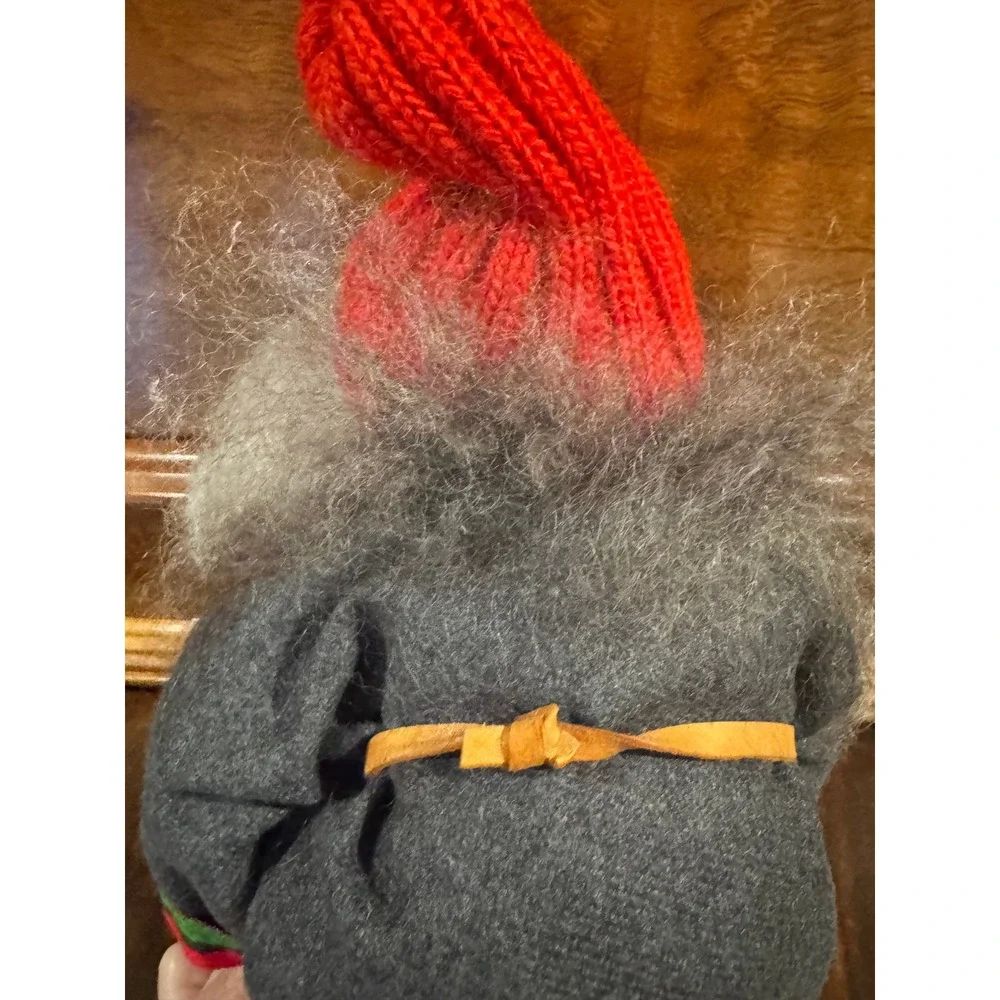 Vintage Hallingnissen Norway Gnome Nisse Doll on Skis Scandinavian Folk Art